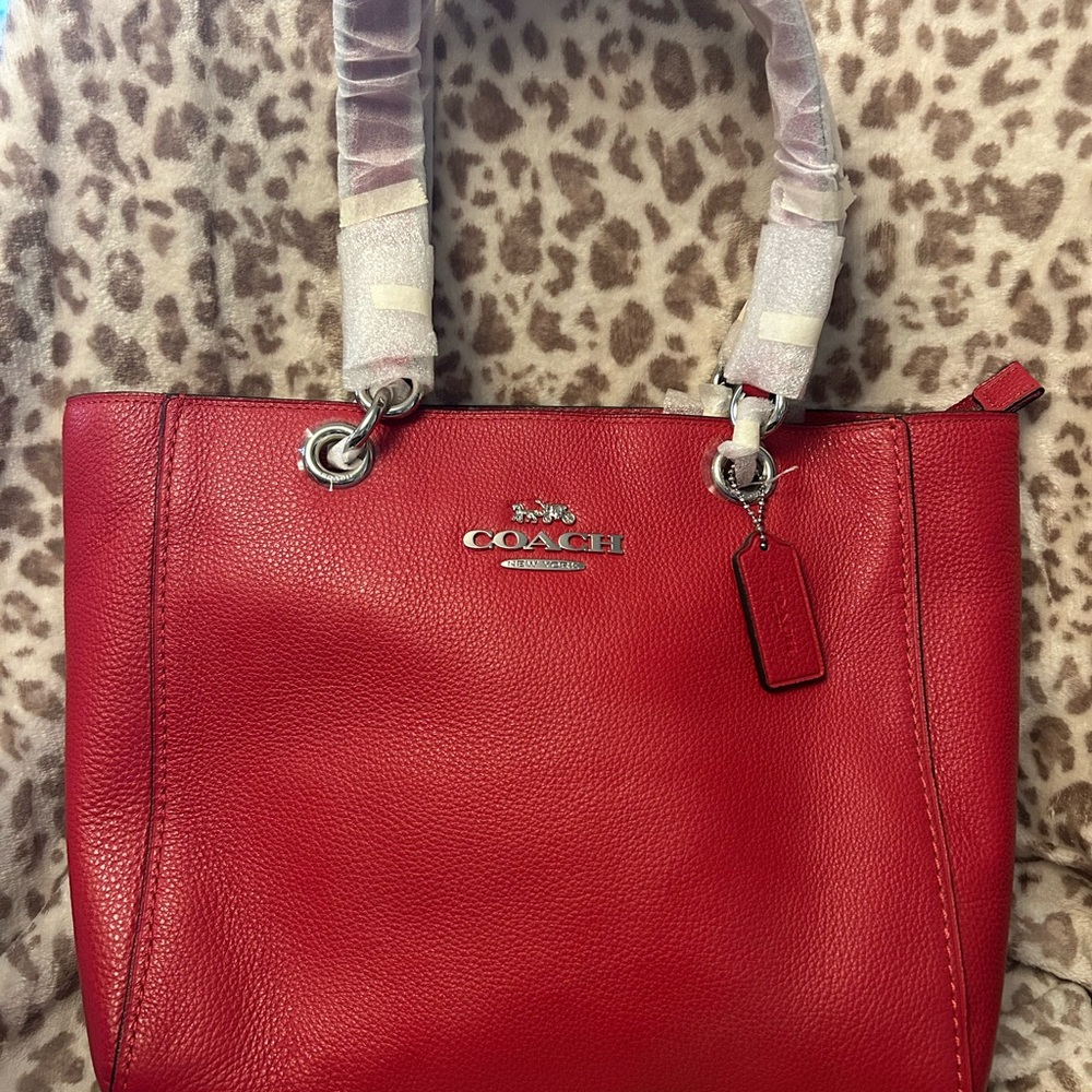 Coach Cherry Red Leather Tote